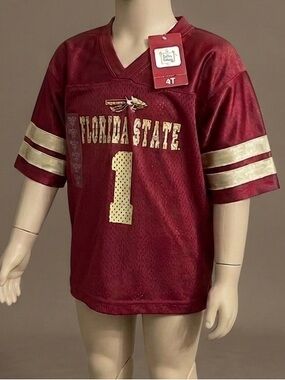 Florida State University FSU Size 4T Football Jersey Garnet/Gold